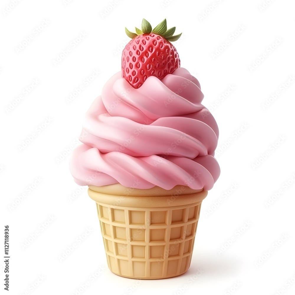 Delicious strawberry ice cream in a cone (5) Delicious strawberry ice cream in a cone (5)
