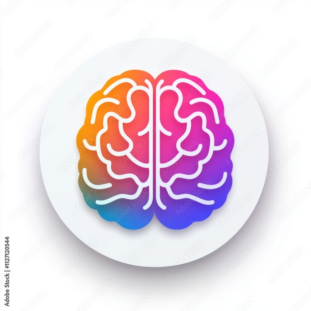 Colorful Brain Illustration - A vibrant representation of the human mind Colorful Brain Illustration - A vibrant representation of the human mind
