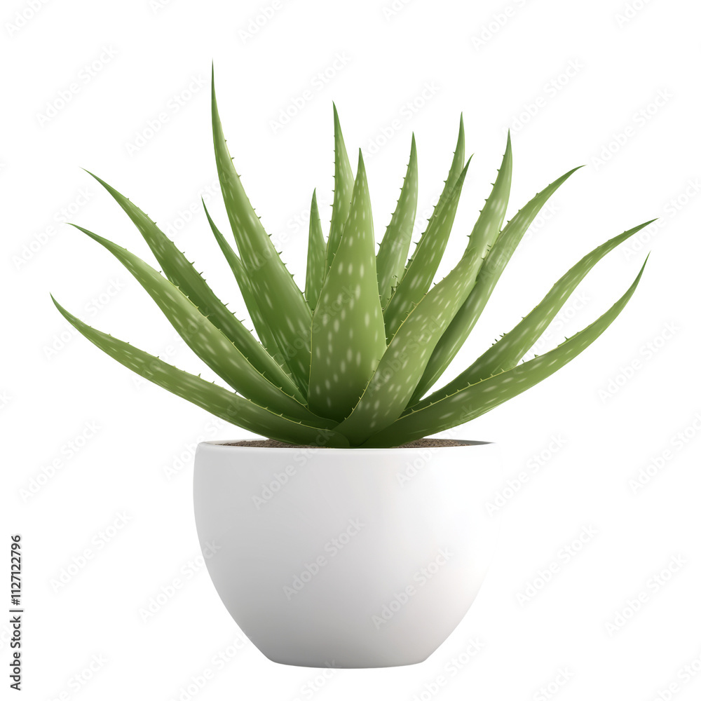 a green aloe vera plant in a white pot 3d render icon isolated on transparent background cutout a green aloe vera plant in a white pot 3d render icon isolated on transparent background cutout