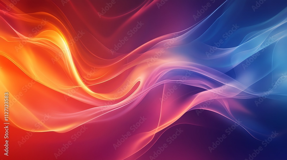 Fototapeta premium Abstract red and blue wave background.