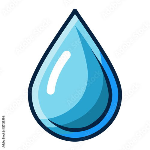 "Clear Water Drop Clip Art - Vector Illustration"