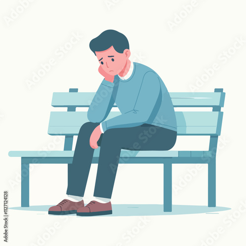 Vector of someone who is pondering, confusion, confusion, restlessness