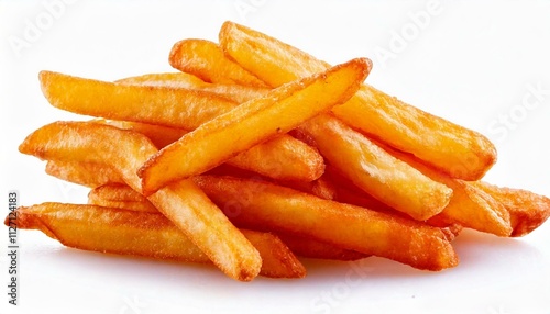 french fries on white background