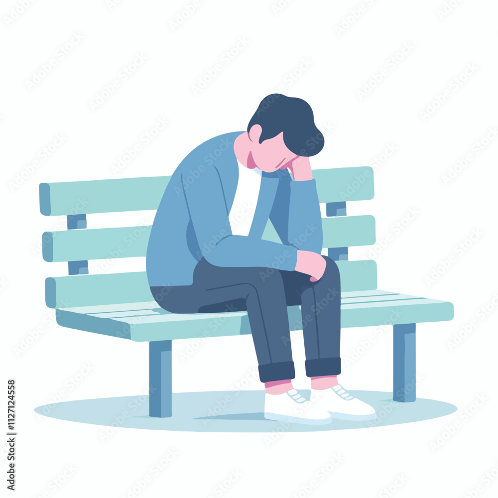 Vector of someone who is pondering, confusion, confusion, restlessness Vector of someone who is pondering, confusion, confusion, restlessness