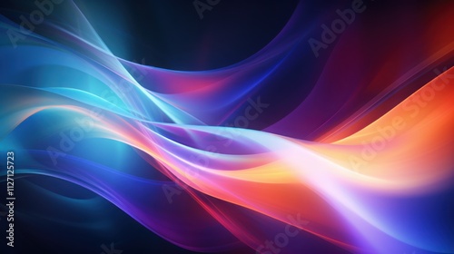 Abstract Colorful Flowing Light Waves Design