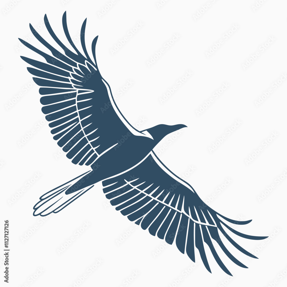 Obraz premium Silhouette of a Flock of Birds Flying Vector Illustration