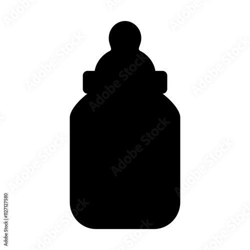 Baby pacifier silhouette. Vector image