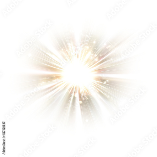 Transparent yellow sunlight special lens flash light effect