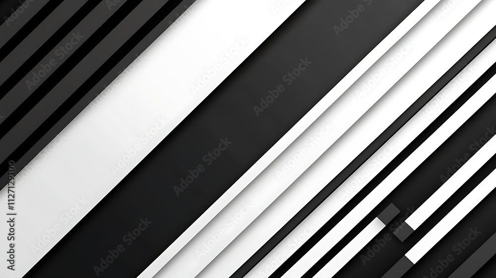 Obraz premium Abstract black and white diagonal stripes background.