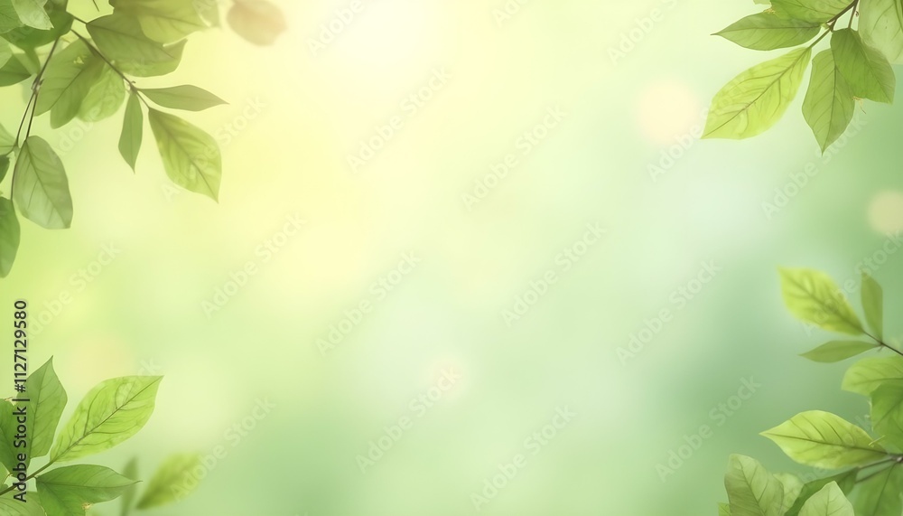 Tarjeta de felicitación. Diseño suave y refrescante con un fondo verde pastel. Adornado con hojas verdes delicadas creando un marco aireado y natural Tarjeta de felicitación. Diseño suave y refrescante con un fondo verde pastel. Adornado con hojas verdes delicadas creando un marco aireado y natural