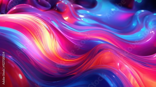 Abstract Colorful Liquid Swirls Dynamic Design