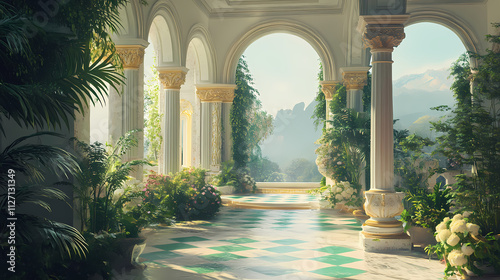 Realm of harmonious materialization a mystical baroque dreamscape in verdant splendor. Verdure. Illustration photo