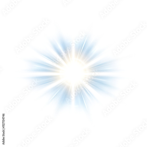 Transparent yellow sunlight special lens flash light effect