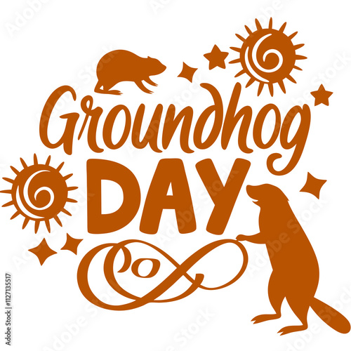 Wallpaper Mural groundhog day typography  Vector illustration isolated on white background Torontodigital.ca
