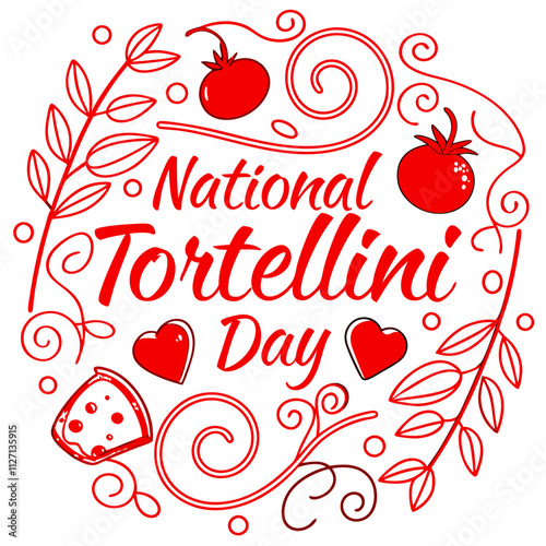 national tortellini day Vector illustration isolated on white background