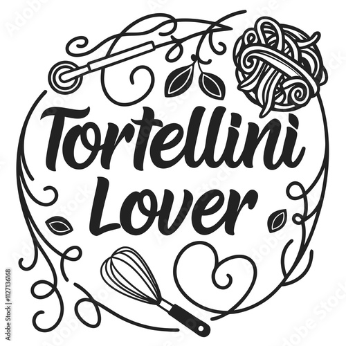 tortellini lover Vector illustration isolated on white background