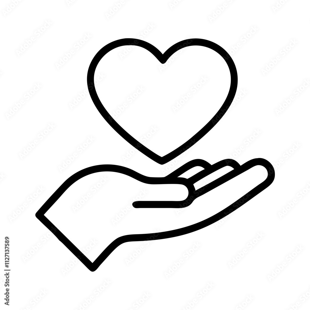 gentle hand on heart icon, singles awareness line art, self-love icon - simple black line art icon of gentle hand on heart, for singles awareness day celebrations. self-love vector icon. gentle hand on heart icon, singles awareness line art, self-love icon - simple black line art icon of gentle hand on heart, for singles awareness day celebrations. self-love vector icon.
