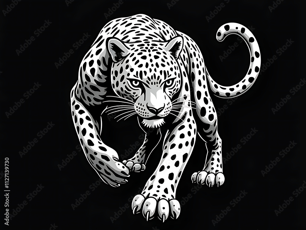Fototapeta premium leopard on black