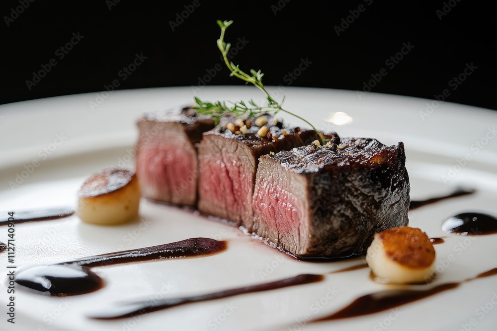 Gourmet Seared Filet Mignon With Scallops And Sauce Gourmet Seared Filet Mignon With Scallops And Sauce