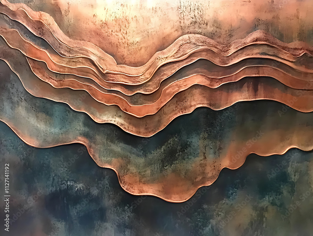 Real wallpaper curve shape copper color Real wallpaper curve shape copper color