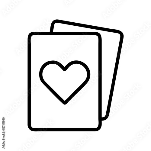 affirmation cards icon, singles awareness line art, self-love icon - simple black line art icon of affirmation cards, for singles awareness day celebrations. self-love vector icon.