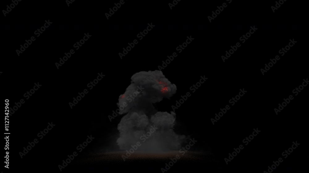 Large explosion with dust on transparent background
3d rendering with alpha channel of Explosion simulation (the background is transparent)

