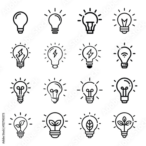 Bulb icon pack, Creativity icon pack