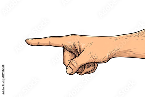 a hand pointing at something