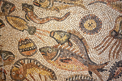 Photography Antique marine decoration of an italian floor