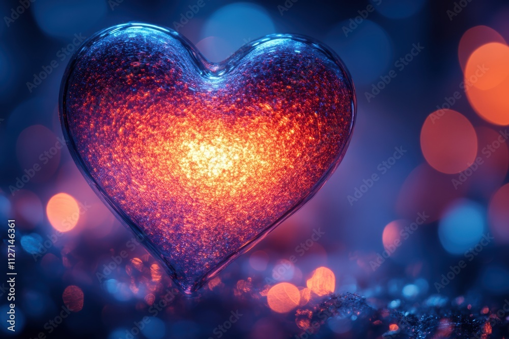Abstract glowing heart bokeh with artistic patterns and smooth light transitions, ideal for branding. Abstract glowing heart bokeh with artistic patterns and smooth light transitions, ideal for branding.