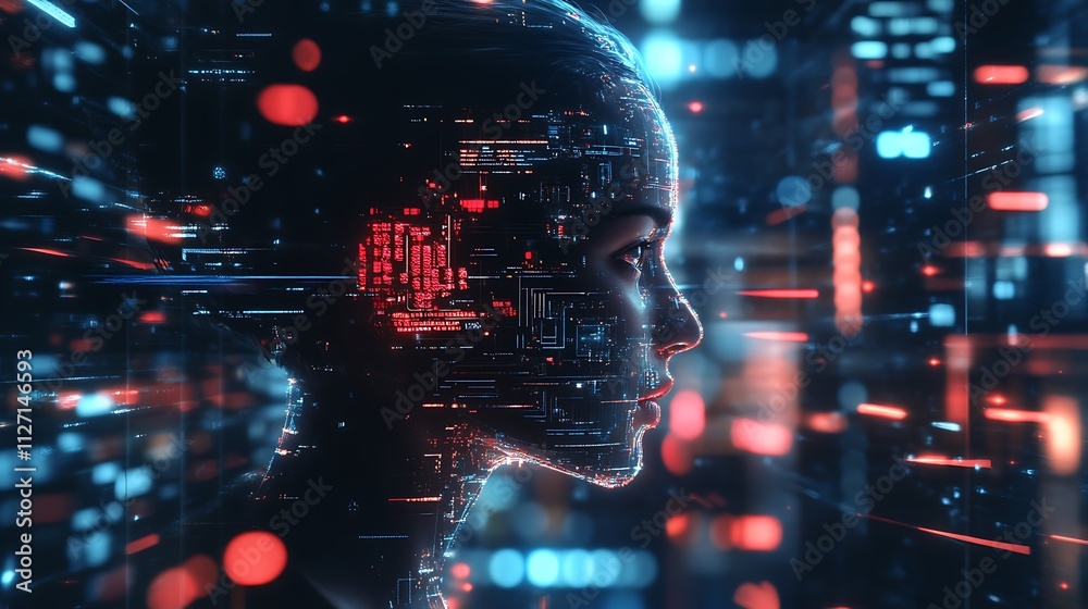 Digital Woman: A Futuristic Portrait of AI and Technology Digital Woman: A Futuristic Portrait of AI and Technology