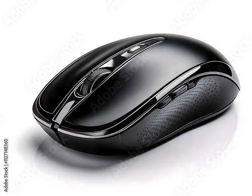 Sleek Black Wireless Computer Mouse Product Photography High-Resolution Image for Catalogs and Websites photo