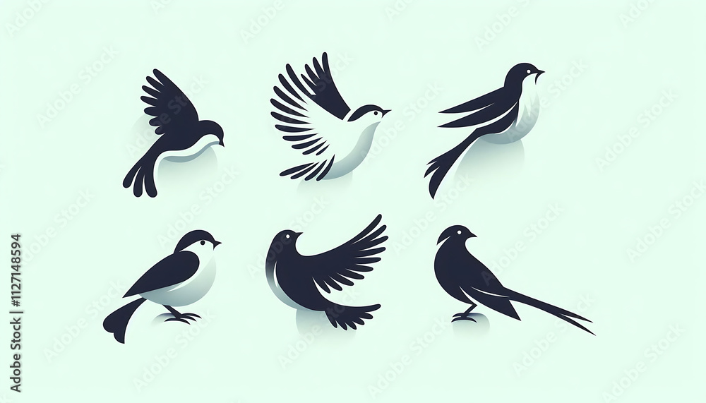 Obraz premium Minimalist Bird Art: A Study in Motion and Stillness