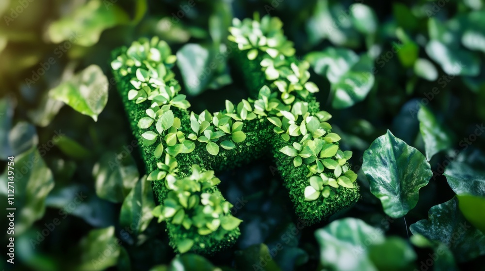 Green Letter H Made of Lush Plants - Nature's Artistic Creation Green Letter H Made of Lush Plants - Nature's Artistic Creation