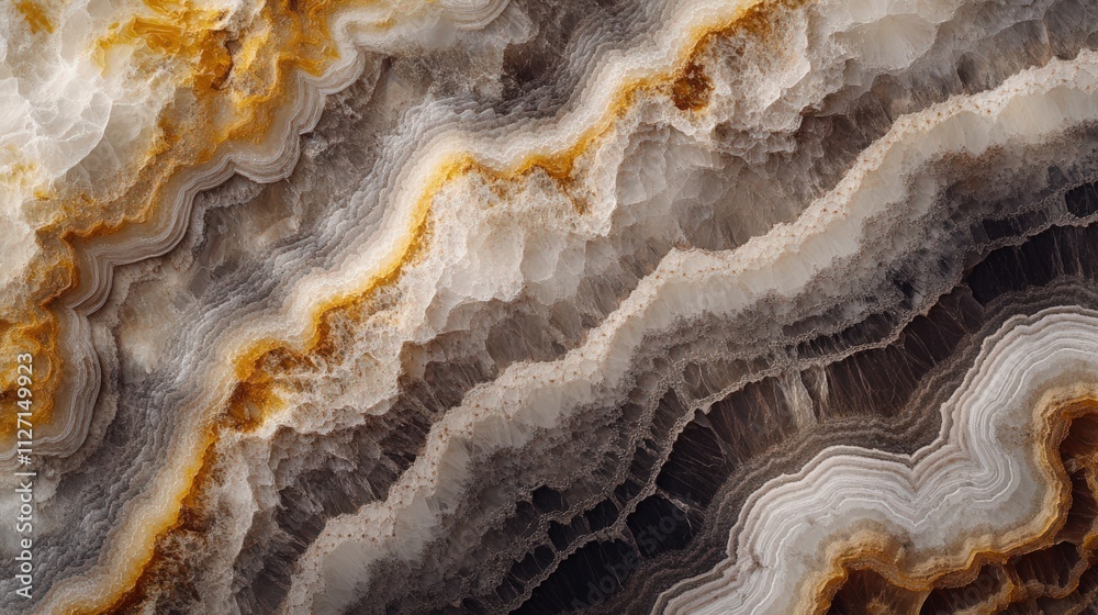 Stunning close-up view of natural agate with intricate patterns and vibrant colors in shades of brown and gold Stunning close-up view of natural agate with intricate patterns and vibrant colors in shades of brown and gold