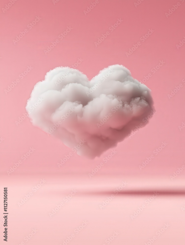 Valentine background, Hearts, Softness Cloud shaped like a heart on a pink background. Valentine background, Hearts, Softness Cloud shaped like a heart on a pink background.