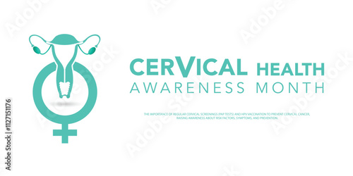 Cervical cancer awareness month is observed every year in january. January is cervical cancer awareness month. Vector template for banner, greeting card, poster with background. Vector illustration.