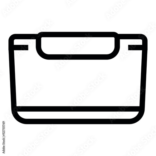 Plastic container line black icon. Vector isolated button.