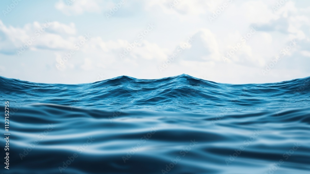 Ocean waves forming beneath storm clouds, climate action concept Ocean waves forming beneath storm clouds, climate action concept