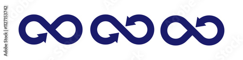 Infinity icon. Symbol of unlimited, limitless, endless, eternity, infinite, loop, discontinuation, lemniscate and repetition concepts. Mathematical Symbol. Vector illustration