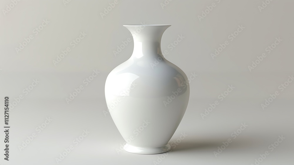 A decorative white porcelain vase, isolated on a plain white background. A decorative white porcelain vase, isolated on a plain white background.