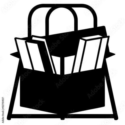 Magazine Holder Silhouette Vector Illustration