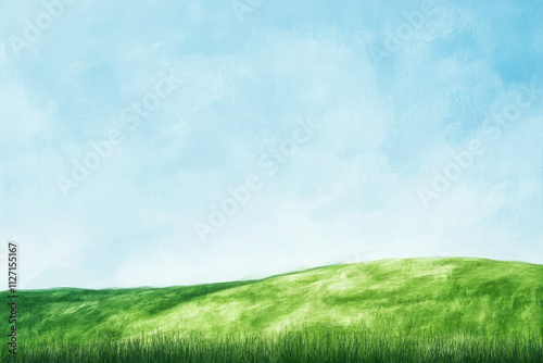 Serene minimalist grassland landscape open fields nature art tranquil environment panoramic view simple beauty for relaxation