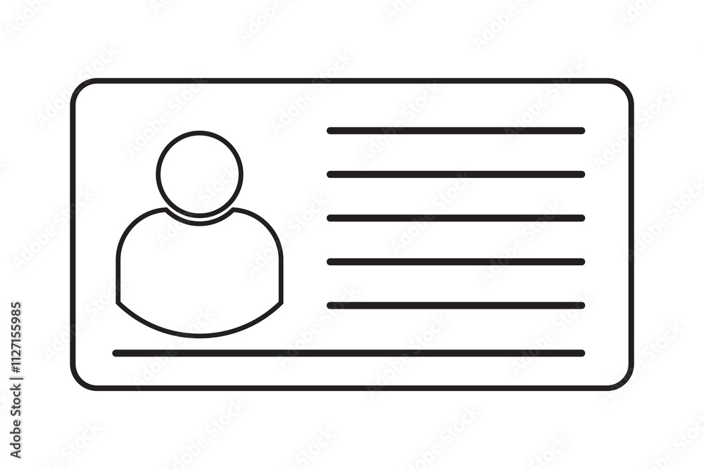 ID card icon. Member card symbol. Personal identification document symbol. vector illustration.
ID card icon. Member card symbol. Personal identification document symbol. vector illustration.