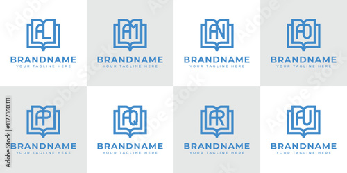 Letters AL AM AN AO AP AQ AR AU Book Logo, symbolizing knowledge, education, and growth