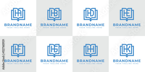 Letters HA HB HD HE HF HG HH HK Book Logo, symbolizing knowledge, education, and growth