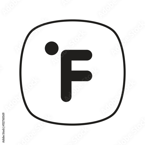 degree fahrenheit glyph icon with white background vector stock illustration