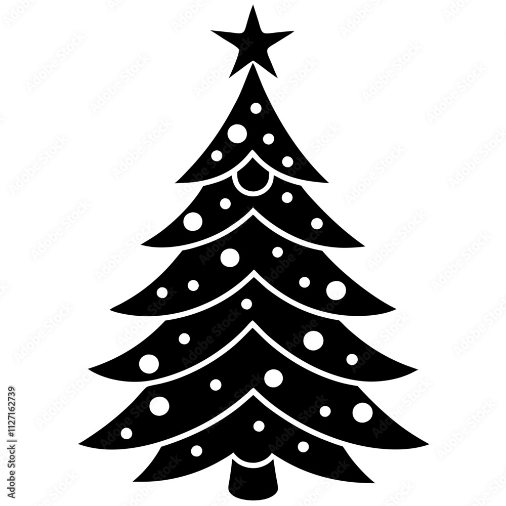 Christmas tree vector element on white background Christmas tree vector element on white background
