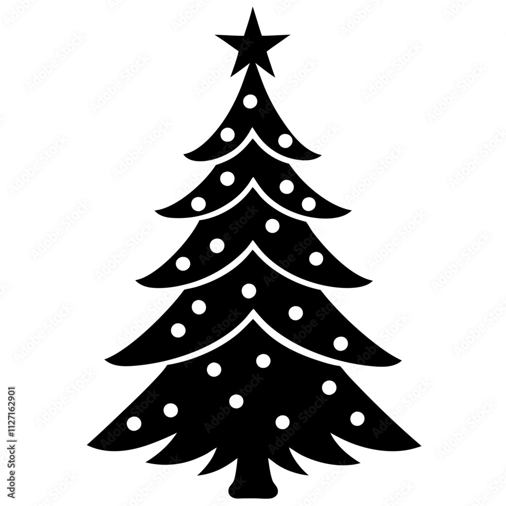 Christmas tree vector element on white background Christmas tree vector element on white background