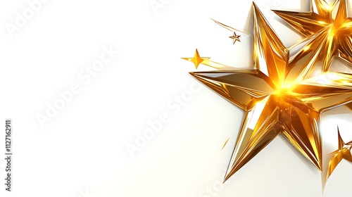 Golden Stars on White Background Design